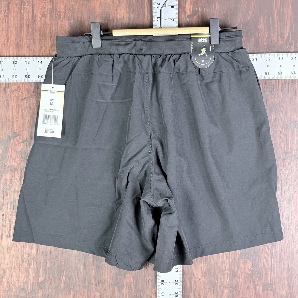 Kick Start Gear Sportswear Athletic Woven Shorts BL1 Black Men's Medium‎ NEW NWT